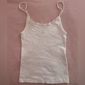 Brandy Melville White Lace Tank Top